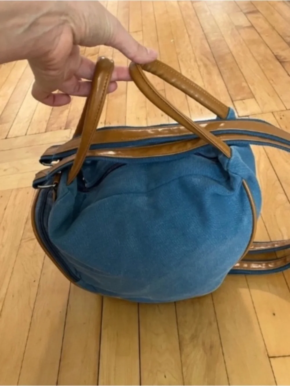 Oris Jet Setter Blue Canvas Tan Trim Small Soft Travel Backpack